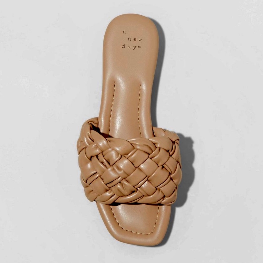 A New Day - Carrisa Woven Slide Sandals Tan sz 8
